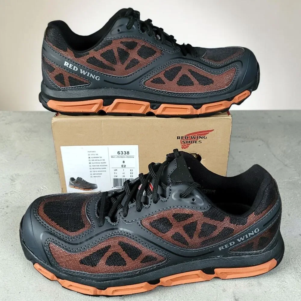 New Mens Red Wing Safety Toe Athletic Work Shoes 6338 Sz 8 E2 Wide NIB
